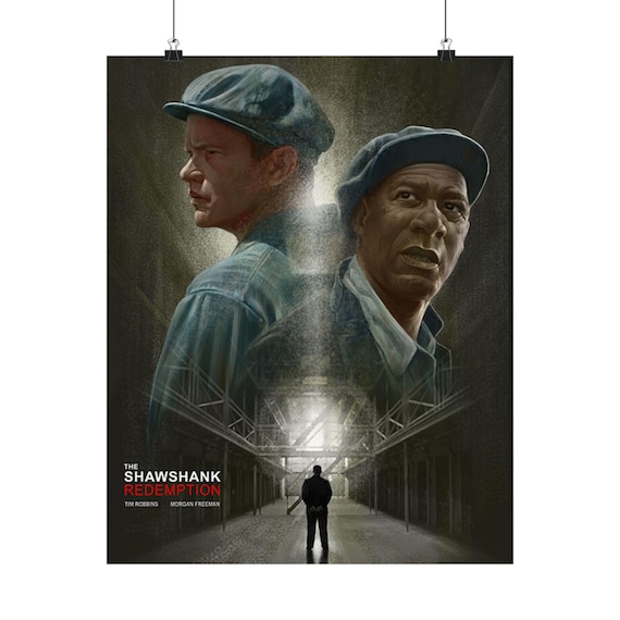 Shawshank Redemption Movie Poster, Morgan Freeman Wall Art, Tim
