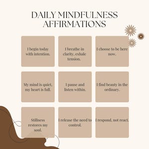 Affirmations quotidiennes de pleine conscience