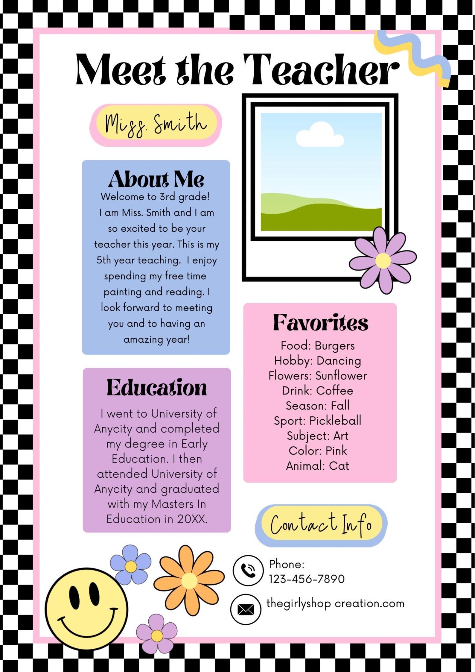 Meet the Teacher PDF - Etsy
