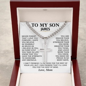 Custom Gift for Son, To My Son Artisan Cross, Gift For Son From Mom, Parents to Son Graduation Gifts, Birthday Gift for Son from Mom and Dad