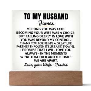 To My Husband Custom Gift, Husband Gift, Husband Birthday Gift, Husband Anniversary Gift, Husband Christmas Gift, Anniversary Gifts For Him