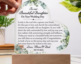 Wedding Gift for Bride from Parents, Bride Gift from Mom, Daughter Gift on Wedding Day, Wedding Gift for Daughter, Gift for Bride from Dad