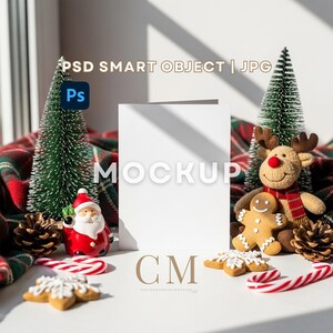 Invitation Card Mockup PSD Smart Object Canva Friendly Flat Lay Mockup for Designers and Etsy Sellers, MU006