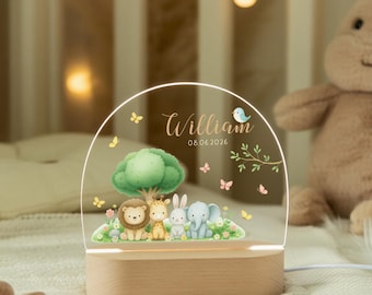 Custom Name Night Light: Personalized Nursery Lamp, Baby Girl Gift