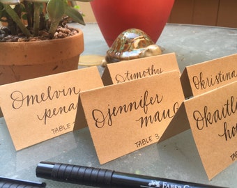 Handwritten Place Cards - Modern Calligraphy Wedding Place Cards - Wedding Tent Cards - Wedding Name Cards - Dinner Party Place Cards