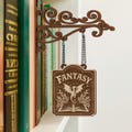 Personalised Fantasy Book Tavern Sign, BookTok Gift, Book Genre Organiser, Fantasy Book Gift, Custom Library Divider (Brown Genre Tag)