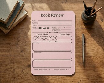 Book Review Bookmark Set – Reading Tracker Insert, TBR Gift for Book Lovers
