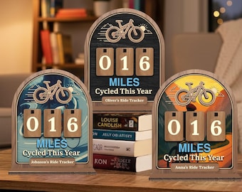 Custom Cyclist Race Tracker, Personalized Bike Race Counter, Ride Achievements Tracker, Pedal Counter, Personalized Cycling Milestone Sign