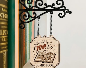 Personalised Cozy Book Tavern Sign, BookTok Gift, Book Genre Organiser, Vintage Genre, Custom Library Divider