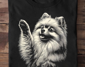 Vintage Pom Hund Pommerschen T-Shirt - lustiges Hunde-Liebhaber-Geschenk, niedliches Pom T-shirt, Pom Geschenke, Pommern lustig, Pom Hunde-Shirt