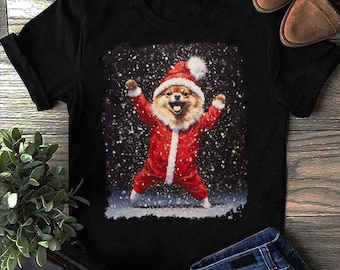 Rolig julhund Pomeranian-tröja Pomeranian-tröja - rolig hundälskare, söt Pom-tröja, Pomeranian-presenter
