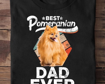 Pommern S Männer Bester Pommern-Vater aller Zeiten Pommern-T-Shirt, Pommern-Weihnachten - lustiges Hunde-Liebhaber-Geschenk, niedliches Pom-T-Shirt
