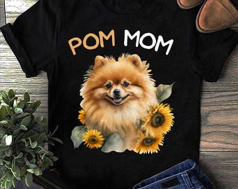 Pommern Mutter Pom Hund Mama Pommern T-Shirt - Lustiges Hunde-Liebhaber-Geschenk, niedliches Pom T-Shirt, Pommern Geschenke, Pommern lustig
