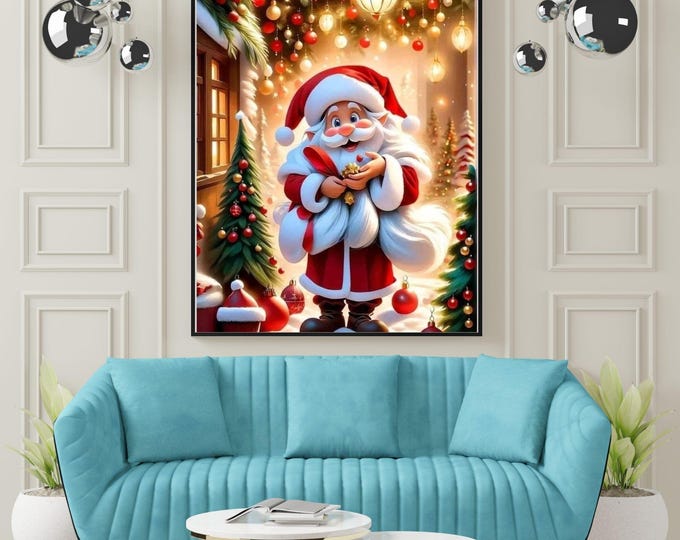 Christmas Santa Claus Diamond Painting Kit - DIY Holiday Wall Art Set for Festive Home Decor or Gift - Crafting Spark Diamond Art