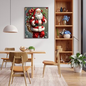 Father Christmas Wall Art - Traditional Holiday Artwork for Festive Home Decor - Vintage Santa Claus Christmas Print or Gift