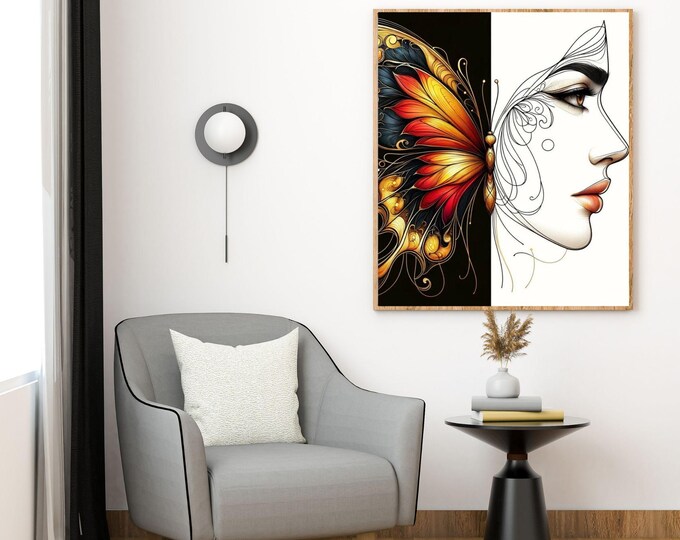 Butterfly Dreamscape Paint By Numbers Kit - Bohemian Vibes DIY Art Set - Relaxing Craft Kit for Home Decor or Gift