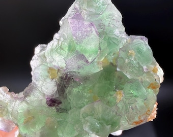Erongo Fluorite with Mica – Green & Purple Fluorite Crystals – Namibia Mineral Specimen