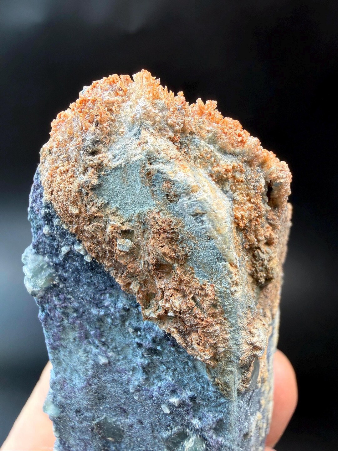 Feldspar Crystal Coated in Sparkly Foitite Tourmaline With Fluorite ...