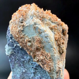 Feldspar Crystal Coated in Sparkly Foitite Tourmaline with Fluorite & UV Hyalite Opal — Erongo Namibia Mineral Specimen