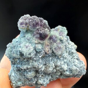 Blue to Purple Fluorite with Rare Foitite Tourmaline Needles | Erongo Mountains Namibia | Tourmaline Family Mineral Specimen