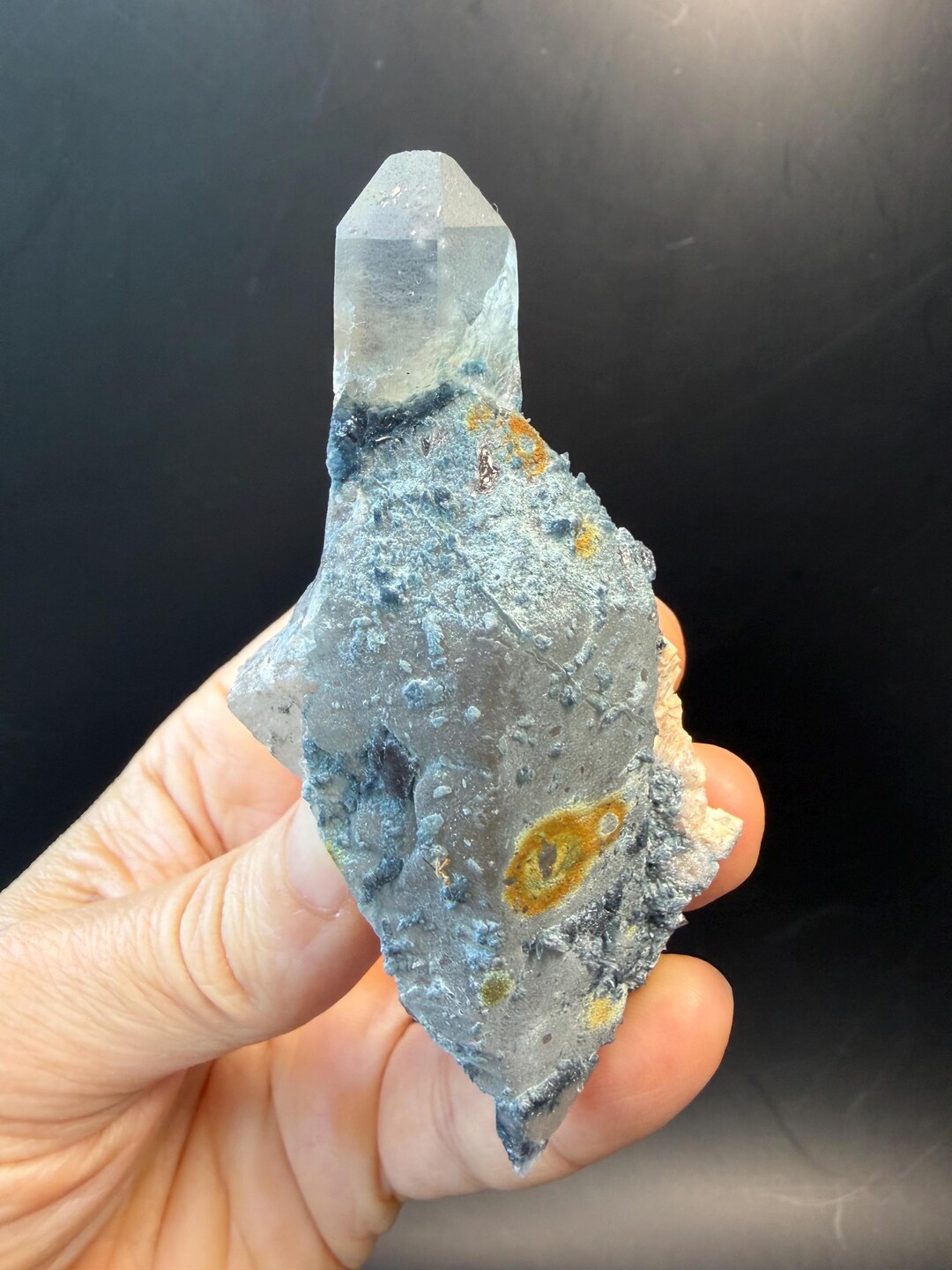 Rare Foitite Included Quartz on Feldspar | Quartz Crystals With Foitite ...