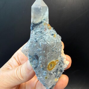 Rare Foitite Included Quartz on Feldspar | Quartz Crystals with Foitite | Erongo Mountains Namibia Mineral Specimen