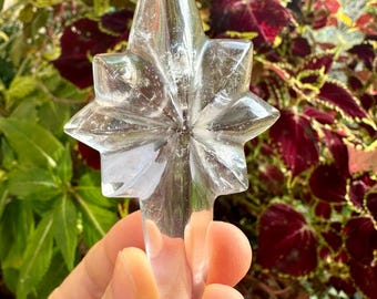 Hand-Carved Quartz Stars, Clear & Smoky, Bahia Brazil, Crystal Carvings