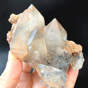 Rare Foitite Included Quartz on Feldspar | Quartz with Internal Foitite Inclusions | Erongo Mountains Namibia
