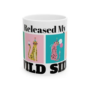 Cheetah Print Sassy Mug, Ceramic Coffee Cup, Leopard Print Tea Mug, Animal Print Gift, Jungle Theme Drinkware