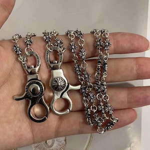 ¡Ch! ¡OFERTA DE VERANO! Llavero para pantalones / llavero para billetera / cadena para jeans Y2K / gargantilla para bolso de plata cromada / estilo gótico Y2K, regalo unisex para moteros punks