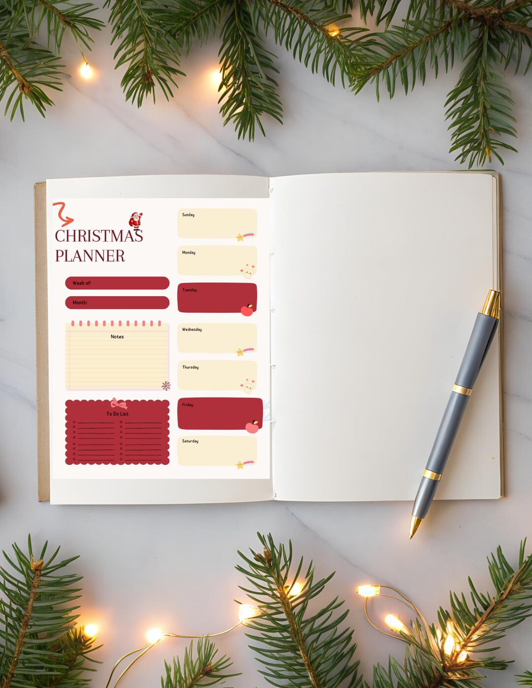 Festive Christmas Planner Digital | Holiday Organizer (PDF) - Etsy
