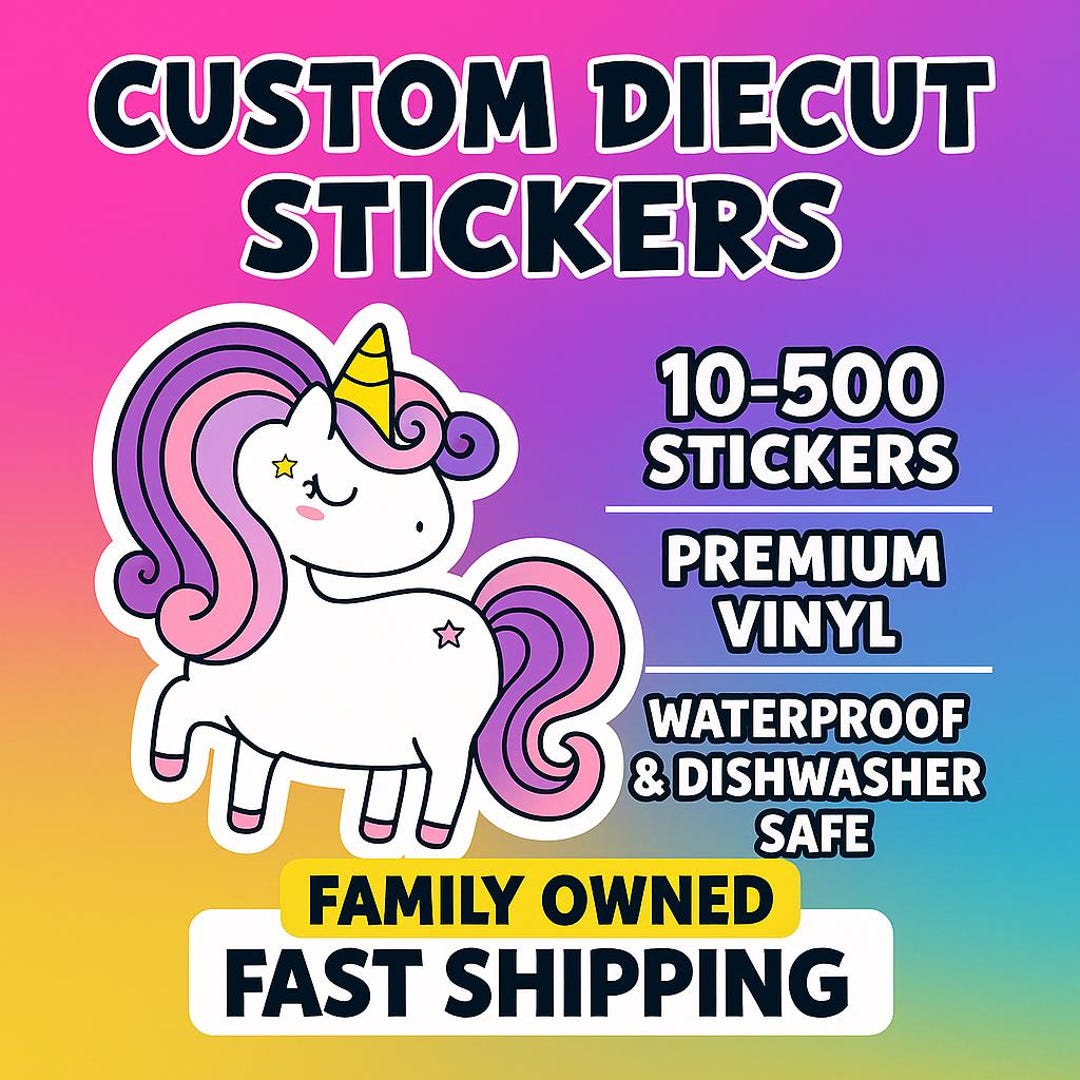 Custom Vinyl Stickers Waterproof Die Cut Decals, Any Shape or Size ...