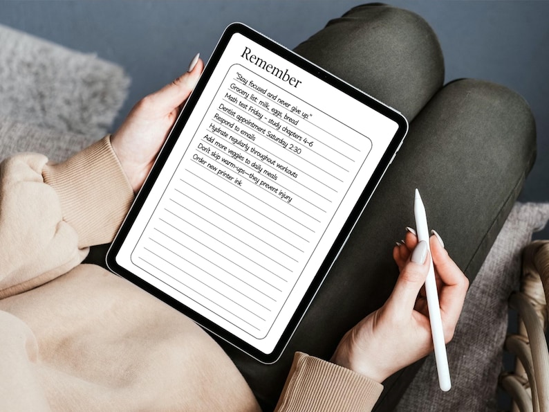 Printable Remember Notes Template | Lined Page | Reminder List ...
