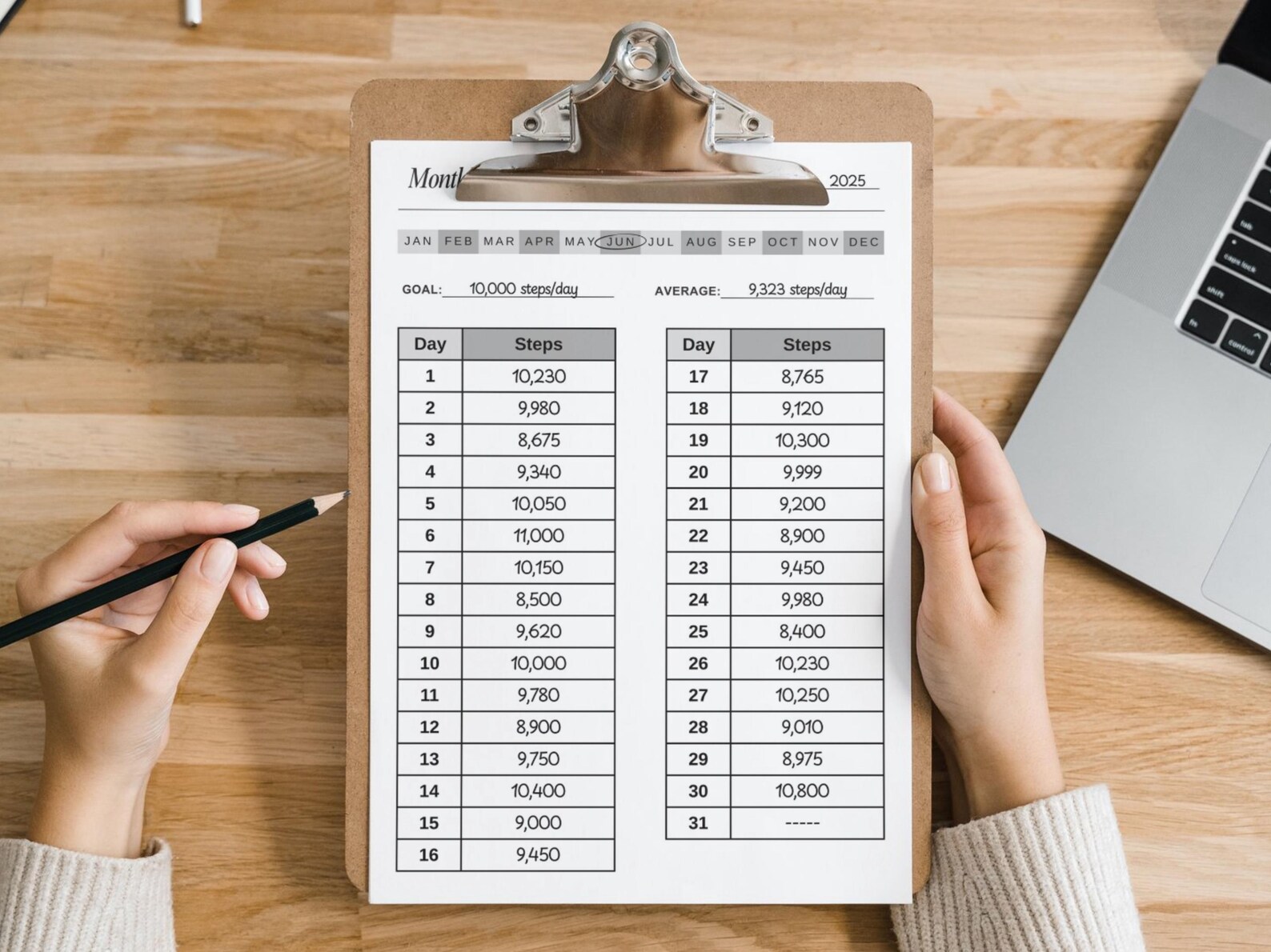 Printable Monthly Steps Tracker Template | Daily Steps Log | Walking ...