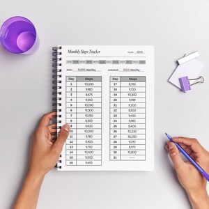 Printable Monthly Steps Tracker Template | Daily Steps Log | Walking ...
