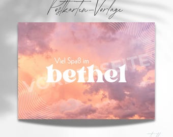 Postcard template "Have fun at Bethel" version 2