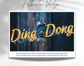 Postcard template for the preaching service "Ding Dong"