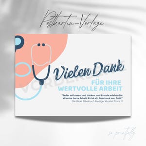 Postcard template for the preaching service &quot;Thank you doctors and nursing staff&quot;