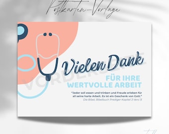 Postcard template for the preaching service "Thank you doctors and nursing staff"