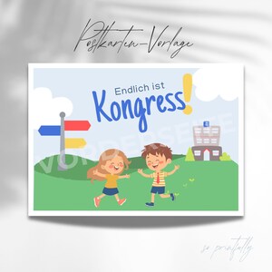 Modello di cartolina per il congresso