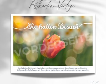 Postcard template for the preaching service "They had visitors" Version 1