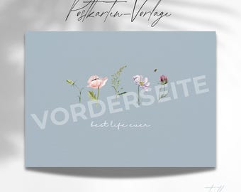 Postcard template "Best Life ever" version 2