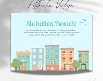 Postcard template for the preaching service "They had visitors" version 3