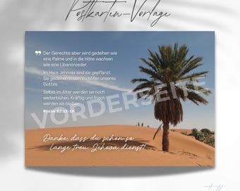 Postcard template for older people in the congregation