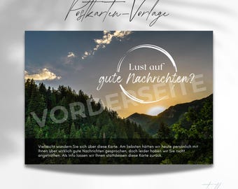 Postcard template for the "Good News" ministry