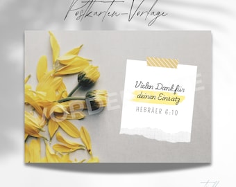 Postcard template "Thank you for your commitment"