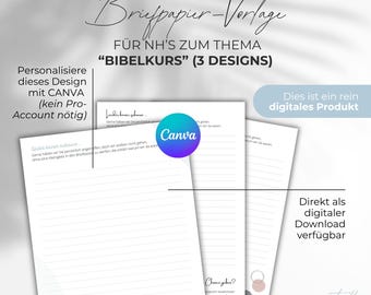 Stationery for NH letters on the topic of "Bible Course"