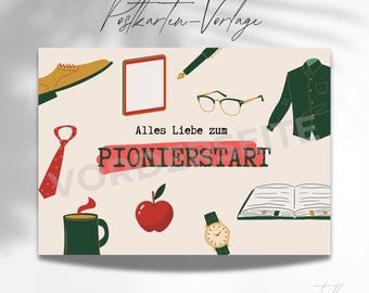 Postcard template for the pioneering launch version 2