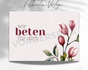 Postcard template "We pray for you"