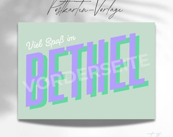 Postcard template "Have fun at Bethel" Version 1